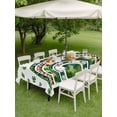thumbnail image 2 of Rectangle Outdoor Tablecloth With Umbrella Hole And Zipper– St. Patrick's Day Waterproof Patio Table Cover for Party, Picnic, Backyard, 54"x80" , Green Shamrocks Rainbows White, 2 of 8