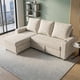 thumbnail image 1 of Salas L Love Seat Sofá cama Chaise long Confortable Café claro Melody Muebles R21, 1 of 5