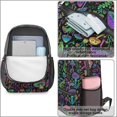 thumbnail image 4 of Mushroom and Psychedelic Black Pattern 17" School Backpacks for Teens,Waterproof Oxford Fabric,S-Shape Padded Straps for School,Travel,Hiking,Camping, 4 of 6