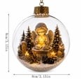 thumbnail image 3 of Qwtwty Glowing Christmas Decorations Mini Story Ornament, Light-Up Shatterproof Clear Christmas Themed Hanging Ball Decoration with Warm LED Light, 3 of 6