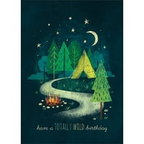 RSVP Camping Under Moon and Stars Masculine Birthday Card for Him : Man : Men
