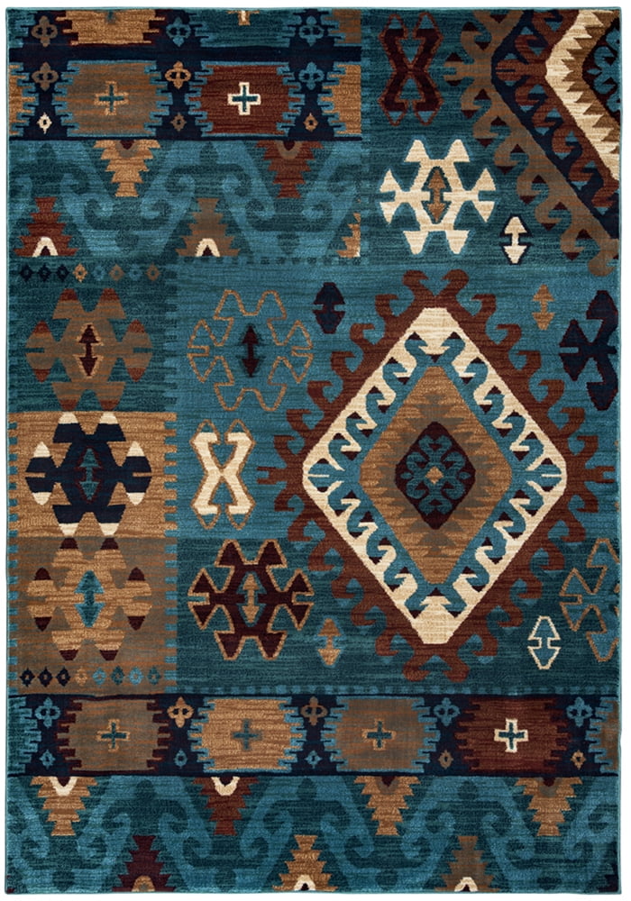 Rizzy Rugs Bellevue Area Rug BV3704 Blue Jagged Vintage
