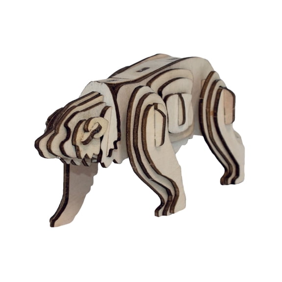 Eco 3D Wooden Puzzle Bear by Deluxebase – Sustainable DIY Wooden Model Craft Kit for Kids