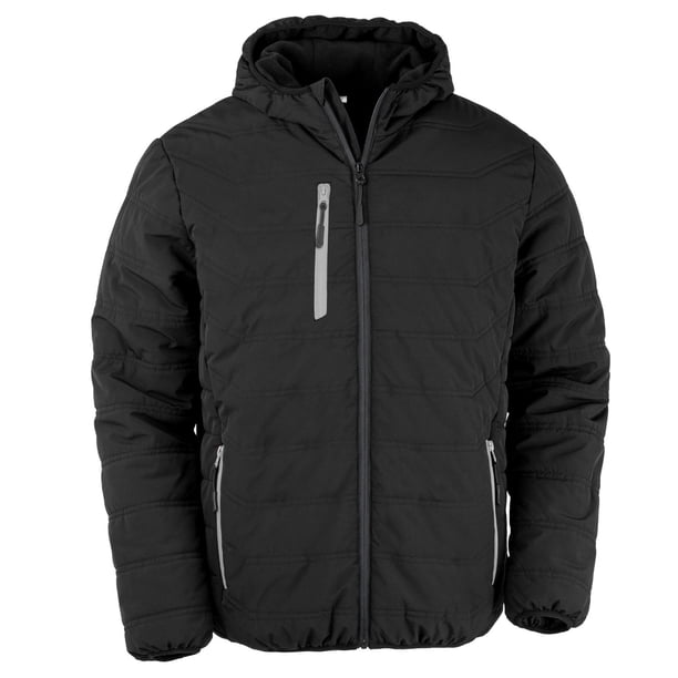 Result Genuine Recycled - Chaqueta Acolchada Compass para Hombre (Negro, Gris) Result Genuine Recycled UTPC4629_blackgrey