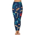 thumbnail image 4 of Painted Space Dinosaurs Print Leggings Pockets Printed Yoga Pants Push Up Workout Yoga Legging Retro Stretch Sports Tights, 4 of 6