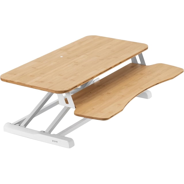 Convertidor de Escritorio, Elevador de Altura Ajustable, Estación de Trabajo para Monitor Dual y Laptop, con Bandeja para Teclado, 42 Pulgadas, Negro,