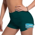 thumbnail image 4 of MGDXOX Womens Swim Shorts High Waisted Bathing Suit Bottoms Swimsuit Tankini Boy Shorts Boardshorts Swimsuit Green M, 4 of 5