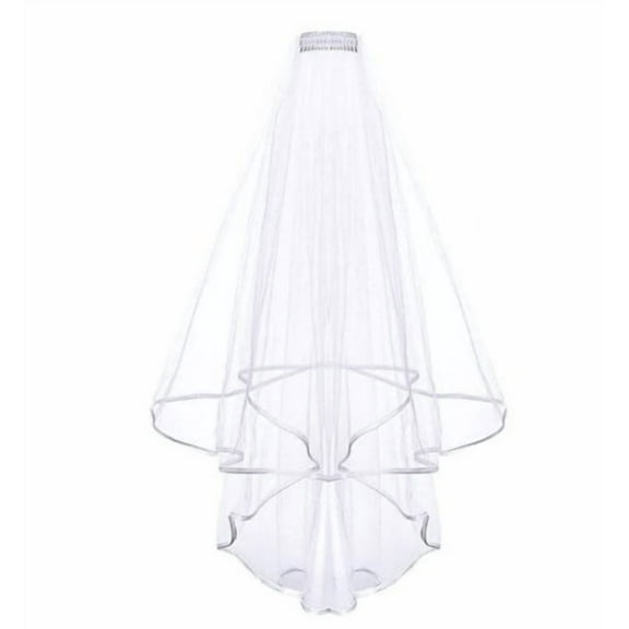 COOPHYA Bridal Veil Tulle White Wedding Accessory 1Set 31.44X23.58X2.75in
