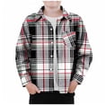 thumbnail image 2 of Kukoosong Toddler Boys' Girls' Shirt Jackets Button Down Hoodless Baby Winter Clothes Long Sleeve Plaid Lightweight Winter Coats for 5-6 Years, 2 of 5
