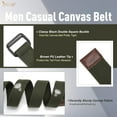 thumbnail image 4 of Men Canvas Double Ring Belt Plus Size Men Cloth Casual Belt for Jeans Pants, 4 of 7