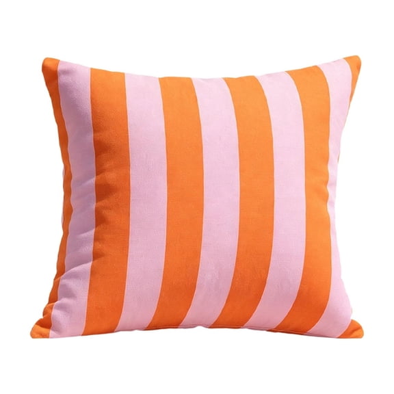 Waterproof Outdoor Pillow Covers 17.7 Inch Geometric Striped Cushion Case For Patio Sofa Chair Multicolor