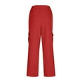 thumbnail image 5 of Roncen Women's Solid Cargo Jogger Pants - Loose Fit Sporty Casual Trousers with Drawstring Waist & Pockets, 5 of 6