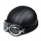 thumbnail image 1 of Retro Motorcycle Leather Half Helmet With Goggles, 1 of 1