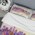 thumbnail image 4 of Designart 'Purple New York Skyline' Cityscape Duvet Cover Set, 4 of 4