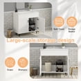 thumbnail image 3 of 36 Inch Bathroom Vanity with Sink, Freestanding Wooden Bathroom Vanity with 2 Doors and Metal Legs, Bathroom Cabinet Vanity with Ceramic Sink (Paint, 36), 3 of 10