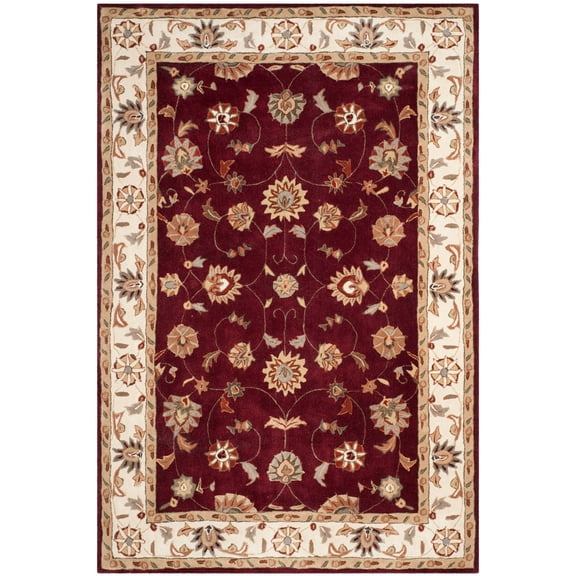 Safavieh Total Performance 8' X 10' Hand Hooked Rug in Red and Ivory