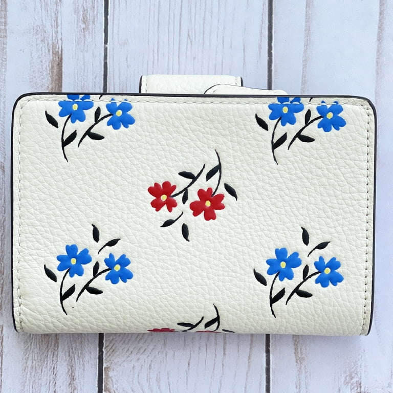 COACH☆花柄 フローラル Medium Corner Zip Wallet 2つ折り財布 Coach Women's Medium Corner Zip Wallet with Floral Print