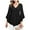 Black, variant on Weardear Chiffon Blouses for Women 3/4 Ruffle Sleeve V Neck Double Layers Shirts Summer Flowy Ladies Tops