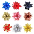 thumbnail image 4 of Adornos navideños, corona de ratán con flores doradas y rosas, flores decorativas, decoración de flores navideñas, suministros para árboles de Navidad DIY, 4 of 6