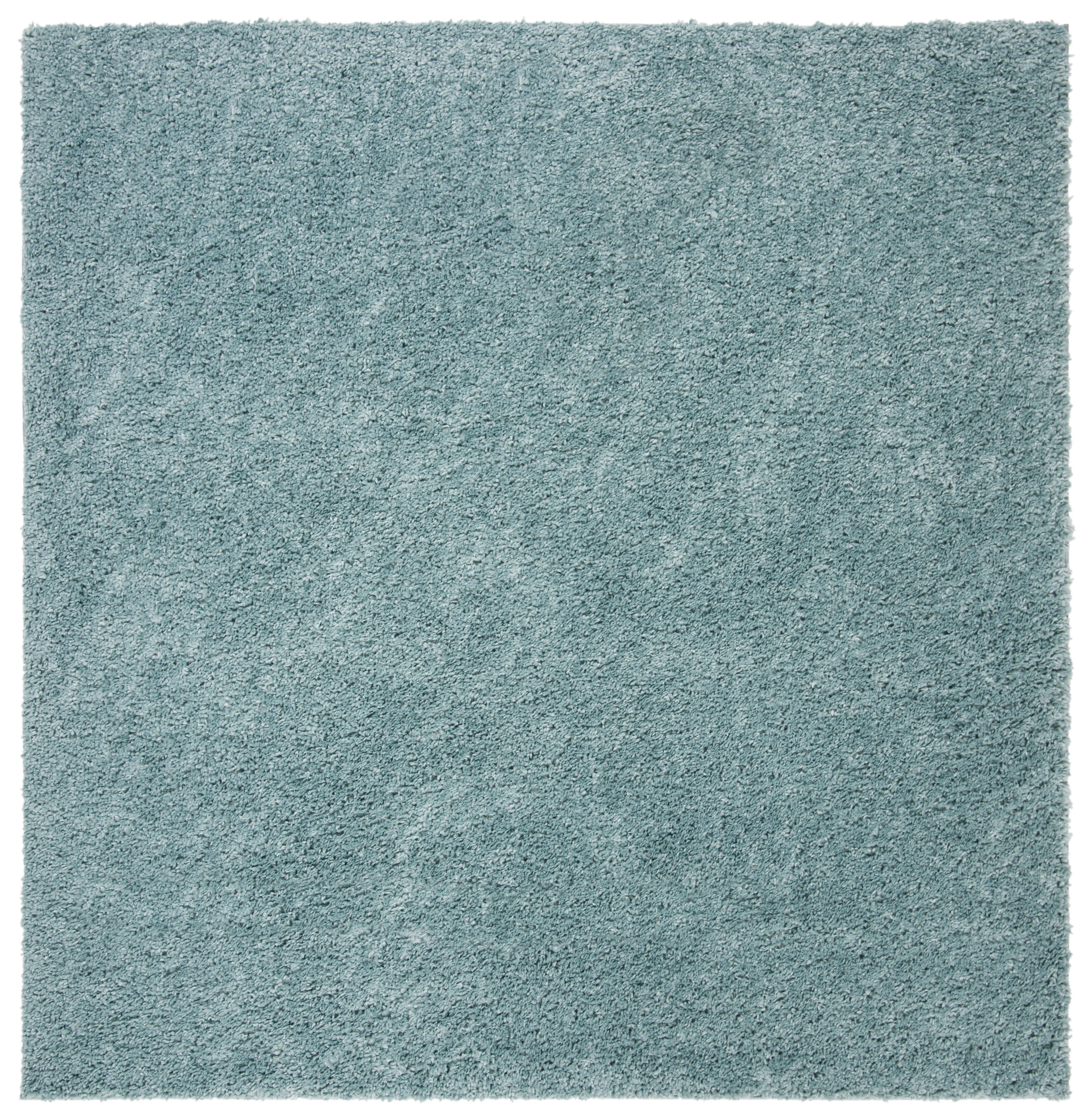 Safavieh August Carlene Solid Plush Shag Area Rug, Aqua, 4' x 4' Square