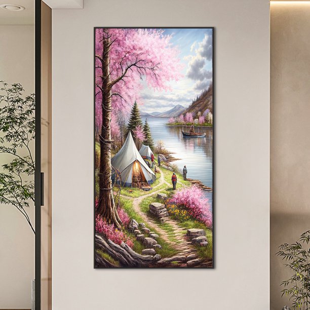 Cuadros Decorativos Pintura de diamante 5D DIY Kit completo de plantas de taladro redondo Decoración del hogar Artesanía DQrwqpou embutido en tela