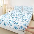 thumbnail image 3 of Manfeicountry Flowerl Bed Sheets,Rustic Plant Flower King Sheets,White Blue Sheet Set For Girls Kids,Super Cozy Room Decor,4pcs, 3 of 7
