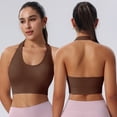 thumbnail image 2 of Halter Bra V Neck Halter Bra Light Support Back Bra Lift Support Bra Posture Support Bra Comfort Back Bra Bras for Women Full Coverage Wireless Bra Medium Support Back Bra, 2 of 9