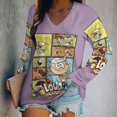 thumbnail image 2 of The Loud House Womens T Shirts V Neck Long Sleeve Tops Causal Loose Summer T-Shirts XL, 2 of 7