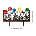 thumbnail image 3 of Vintage Rust Effect Colorful Garden Floral Decorative Wrought Iron Ornament With Ground Spike For Outdoor Display, 3 of 6