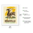 thumbnail image 2 of Deauville Polo Season - Normandy France - Vintage Travel Poster by Michel Jacquot c.1938 - Fine Art Rolled Canvas Print 16in x 20in, 2 of 4