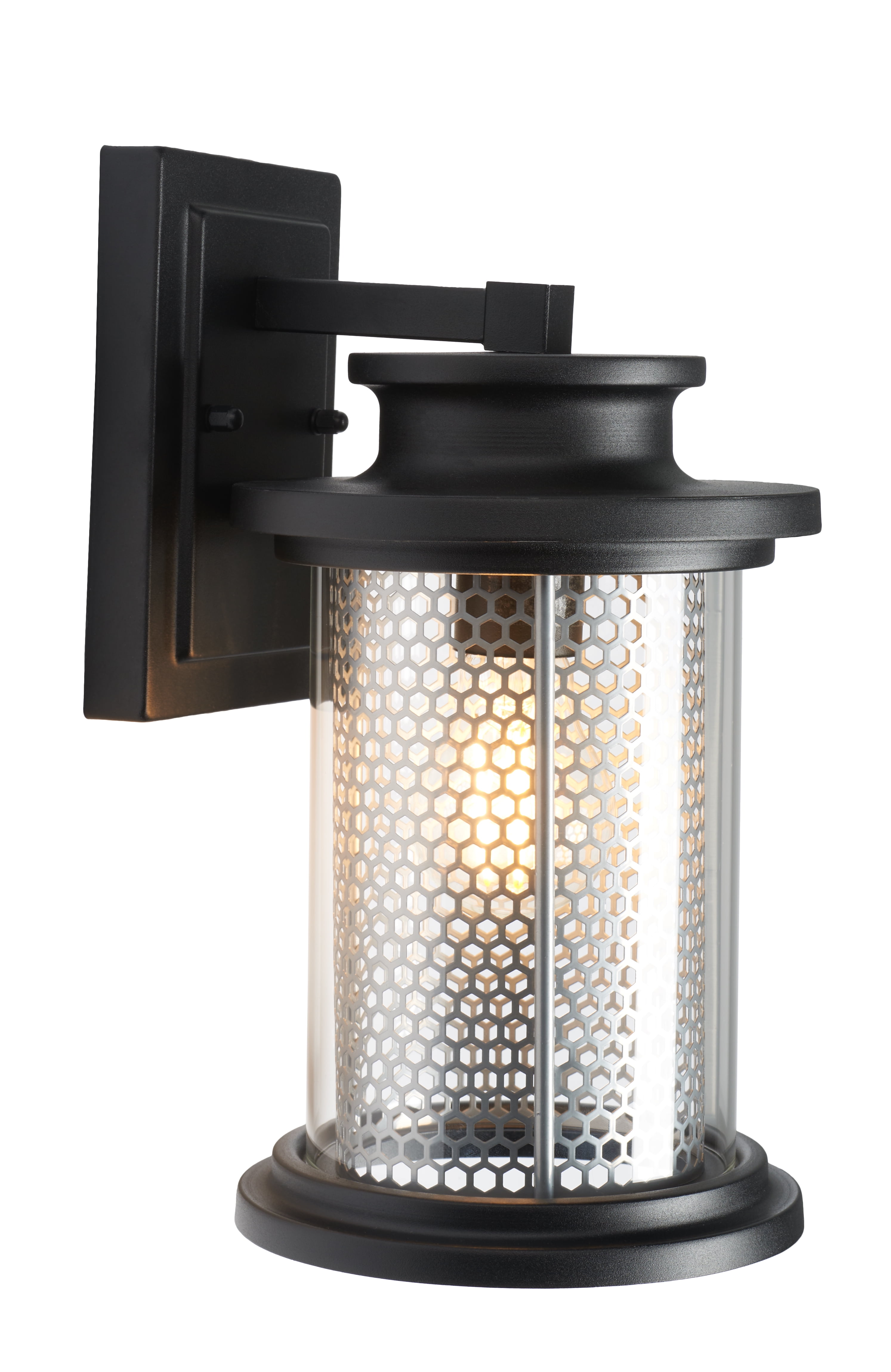 SAFAVIEH Queren 2-Light A19 Black Steel Wall Sconce with Clear Shade, Set of 2