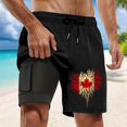 thumbnail image 2 of Men's Swim Trunks Canadian Flag Quick Dry Swim Shorts Mens Swimsuit Board Shorts With Pockets Black XL, 2 of 4