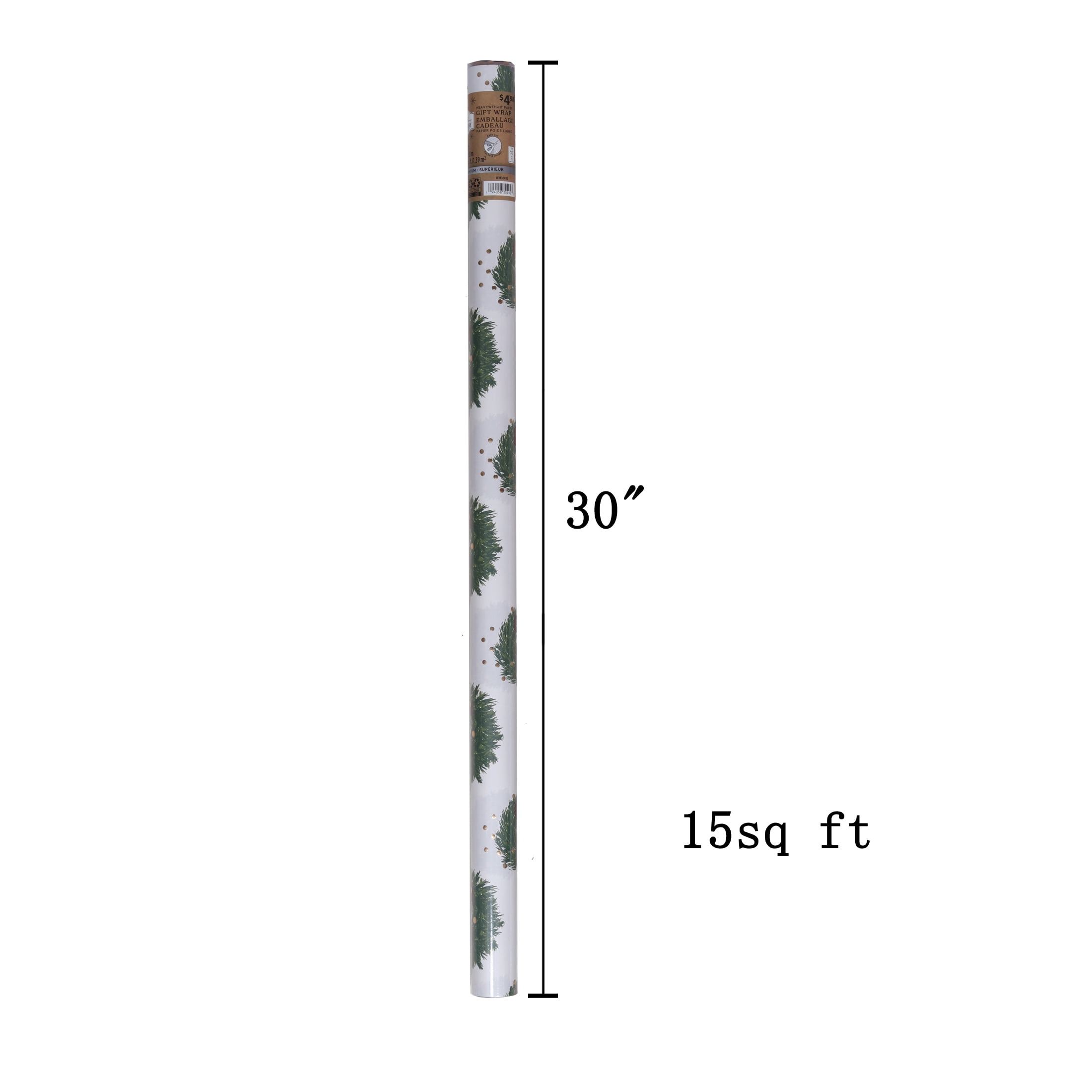 Holiday Time Red and Green Christmas Wrapping Paper, 15 Sq ft