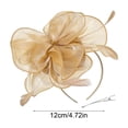 thumbnail image 3 of Vintage Flower Fascinator Headband with Eight Petals, Mesh Ribbons and Feathers, Tea Party Hair Clip for Women, Elegant Cocktail Hat, One Size, 4.72 Inches, 1 Pc, 3 of 6