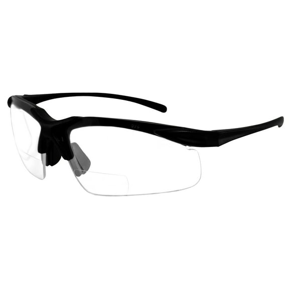 Global Vision Apex Motorcycle Bifocal Safety Glasses ANSI Z87.1 Clear Lens 1.75  Magnification
