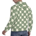 thumbnail image 6 of Rateoe Daisy Plaid Green Pattern Mens Hoodie, Pullover Hooded Sweatshirt, Kangaroo Pocket Hoodie Ideal for Daily Wear, Travel and Home-X-Large, 6 of 7