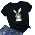 thumbnail image 2 of Pantalones Cortos para las Mujeres Sexy Pascua Moda Impresión Cuello Redondo Tee, Poliéster Ligero Casual Top para Primavera Verano Diario, Blusa de Suéter, 2 of 4