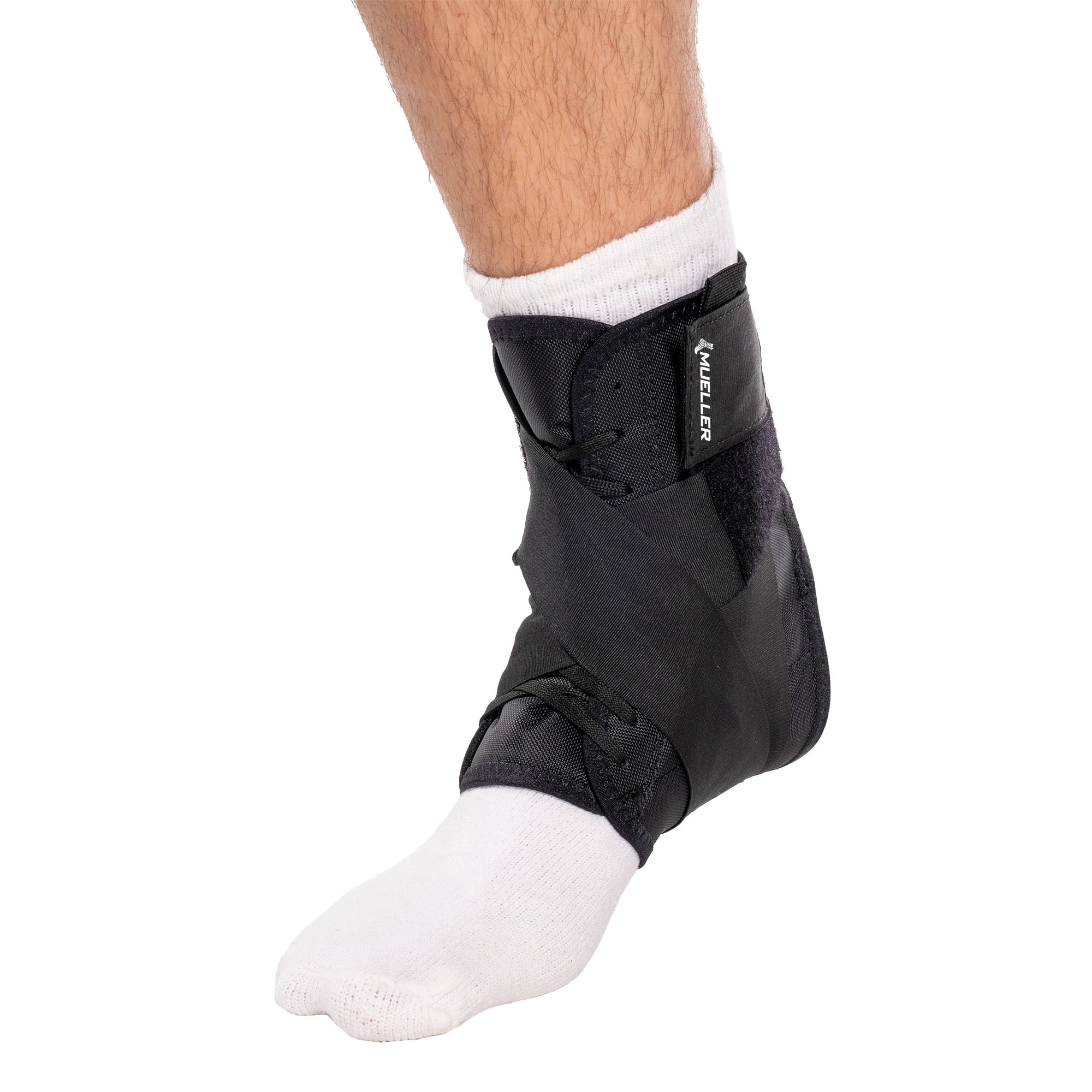 Mueller® Soft Ankle Brace with Straps, Large, Adjustable Ankle Support