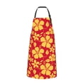 thumbnail image 2 of Pofeuu Red Vintage Flowers Print Waterproof Apron with Pockets Adjustable Cooking Aprons Kitchen Bib for Baking Household Cleaning, 2 of 8