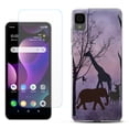 thumbnail image 1 of Slim-Fit Gel TPU Phone Case for TCL 30Z / 30 Z / 30 LE, with Tempered Glass Screen Protector, by OneToughShield ® - Twilight Safari, 1 of 3