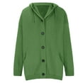 thumbnail image 6 of Whlbf Women's Hooded Cardigans Sweater Open Front Lightweight Knit Womens Hooded Cardigan Sweater Coat Thickened Medium Long Sweater Solid Color, 6 of 6