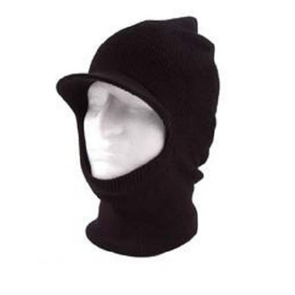 CrazyCoolBuys Black Knit One Hole With Visor Balaclava Winter Face Ski Mask