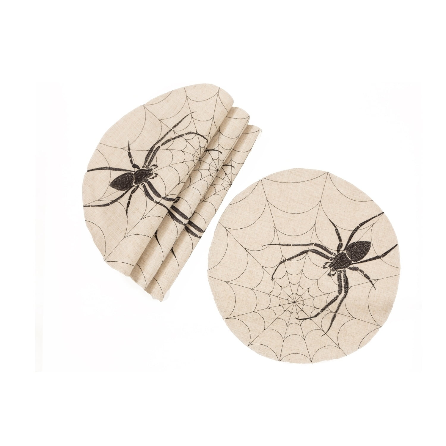 Xia Home Fashions Halloween Spider Web Placemat 14x20 White