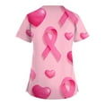 thumbnail image 3 of WTOBBY Women's Trendy Cross V-Neck Short Sleeve Overalls Featuring Double Layer Pockets Printed Scrub Top, Nursing Uniform Apparel for Professionals, Durable and Comfortable ,Pink 4XL, 3 of 4