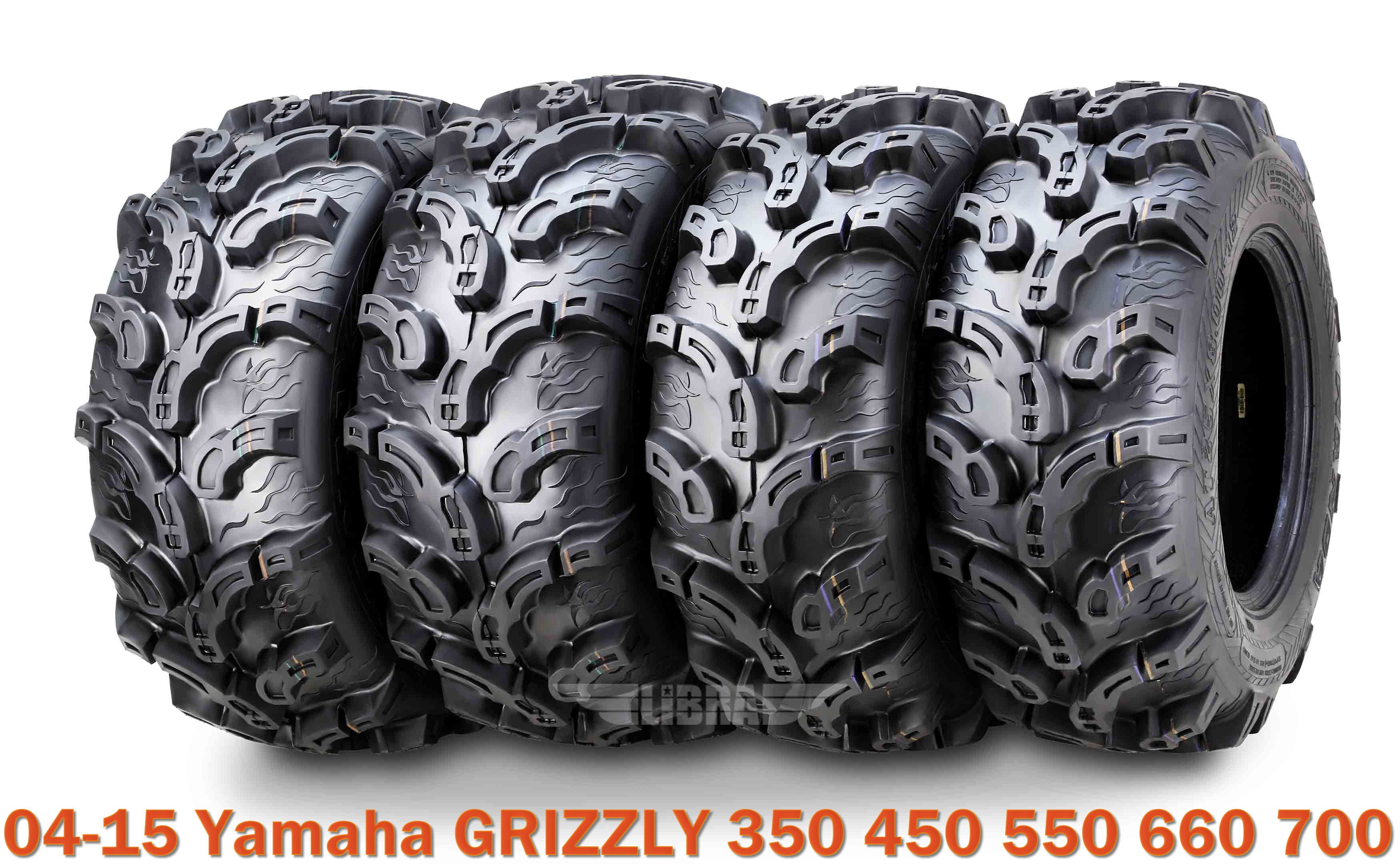 (4) WANDA 25X10X12 fit 04-15 Yamaha GRIZZLY 350 450 550 700 Tire Set Super Mud -