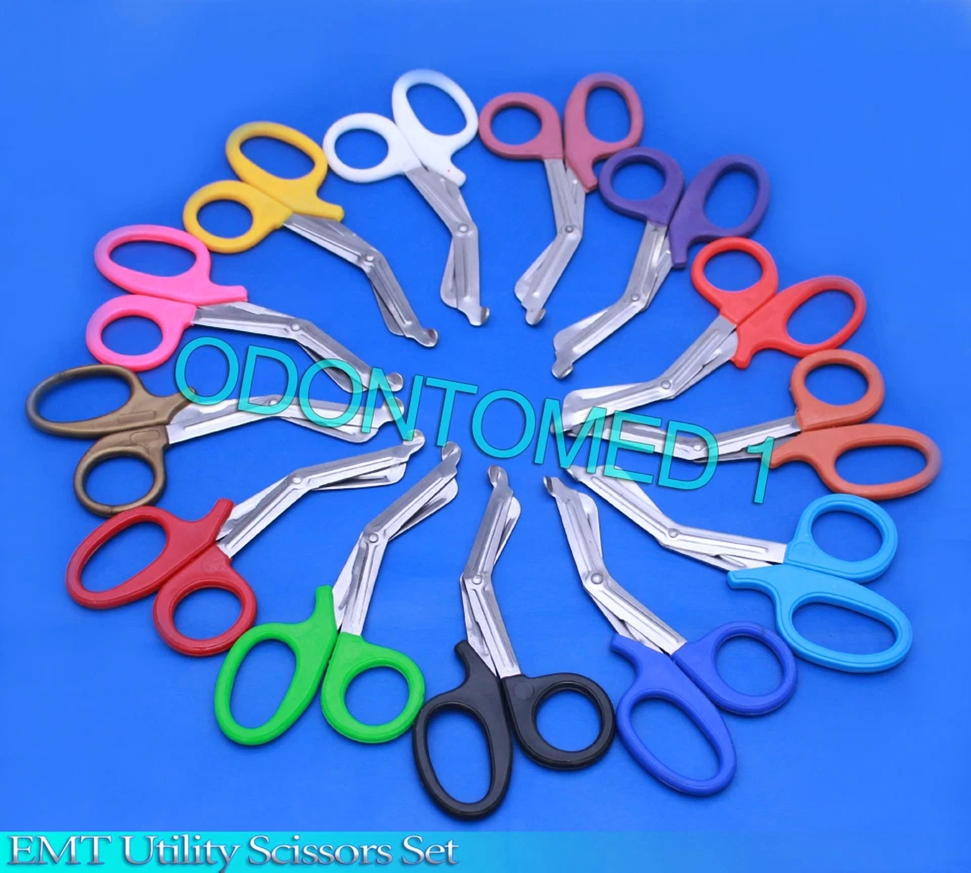 3 Pcs ( Red & Neon Pink & Blue) Utility Bandage Trauma Emt Shears Scissors 7.25"