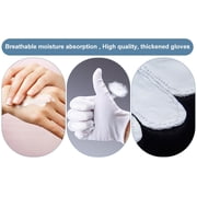 5Pairs Moisturizing Gloves Overnight, Cotton Gloves for Dry Hands Eczema,White Cotton Gloves for Men and Women, One Size Fit Most Cloth Gloves