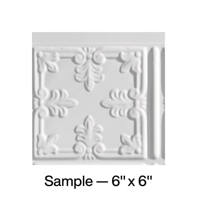 FASÄDE Traditional Style 10 Decorative Vinyl Backsplash Panel in Gloss White (6X6 Inch Sample)