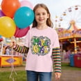 thumbnail image 2 of Xmyrz Girl Going Out Tops Funny T Shirts Long Sleeve Layered Print Striped Carnival Holiday T-Shirt Tshirt Blouse Casual Tops, 2 of 5