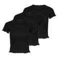 thumbnail image 1 of ONLY Camiseta de mujer Paquete de 3 - ONLEMMA SHORT TOP, cuello redondo, cropped, acanalada, lisa Negro M (Medium), 1 of 7